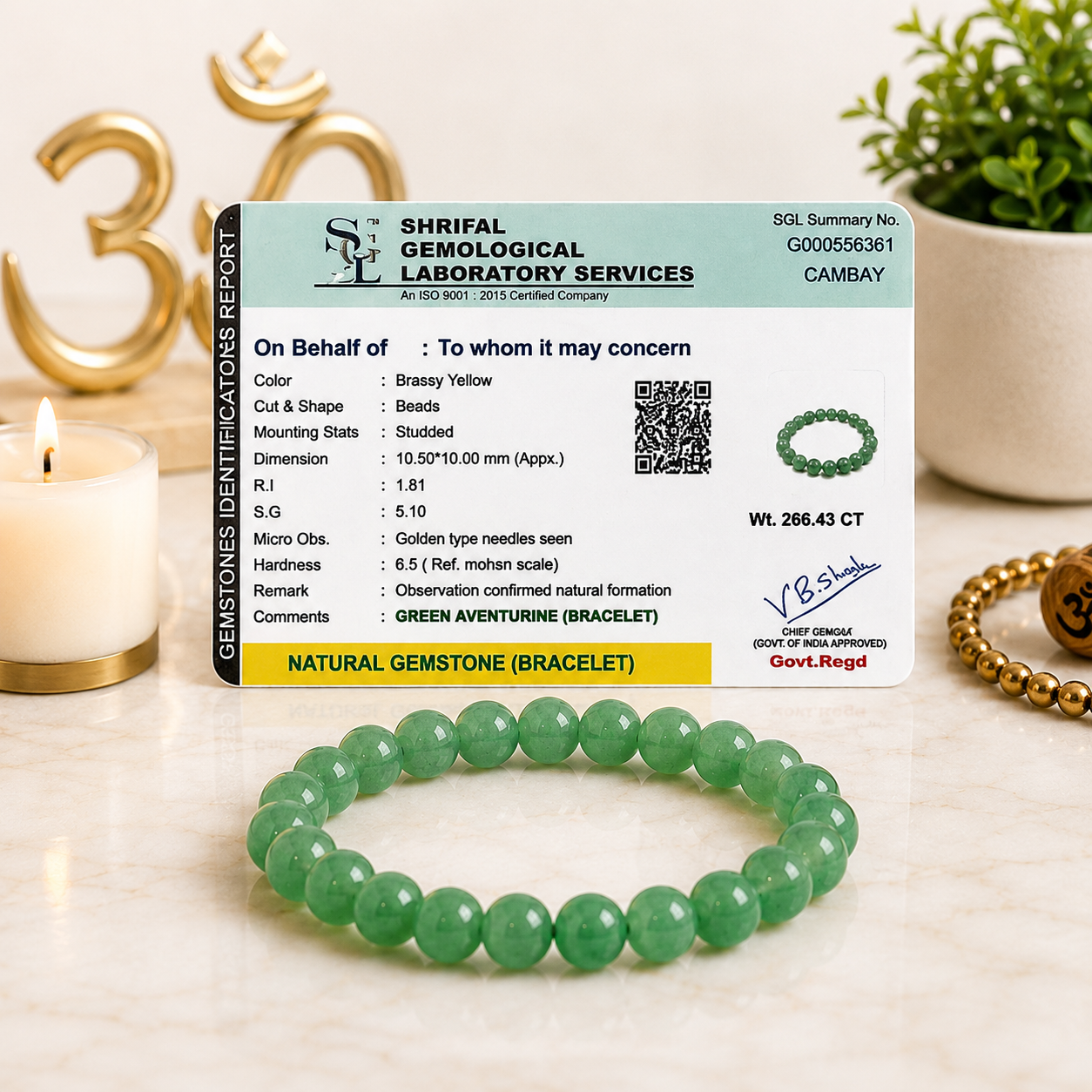 Green Aventurine Bracelet for Luck, Prosperity & Positive Energy