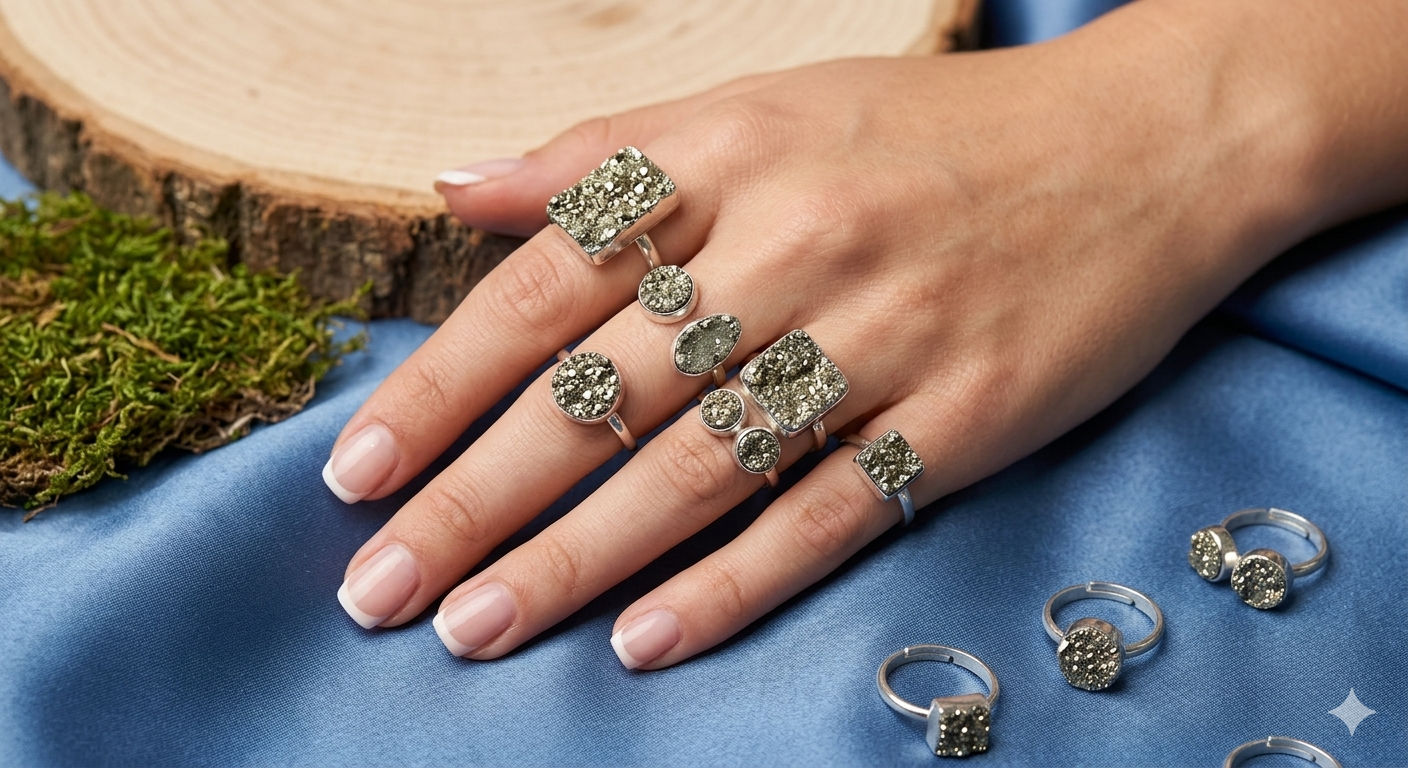 Pyrite cluster ring