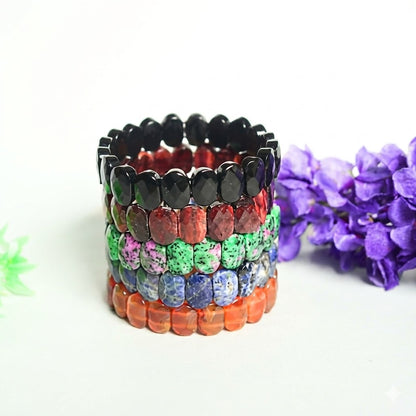 Oval Shape Faceted Crystal Beads bracelet
