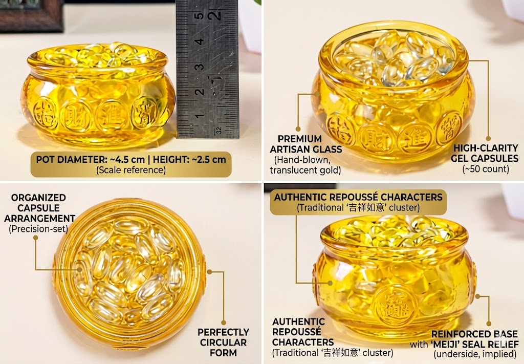 Golden fengshui money ingot bowl