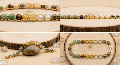 Metal crystal bracelets / kada [Golden]