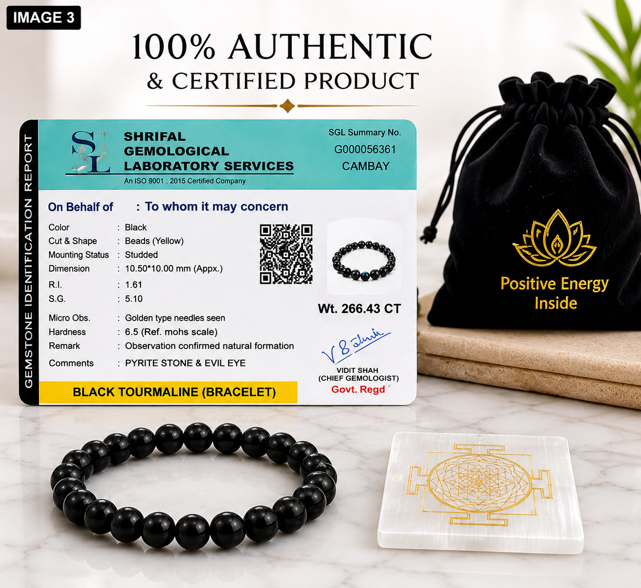 Premium Black Tourmaline Bracelet for Protection & Grounding
