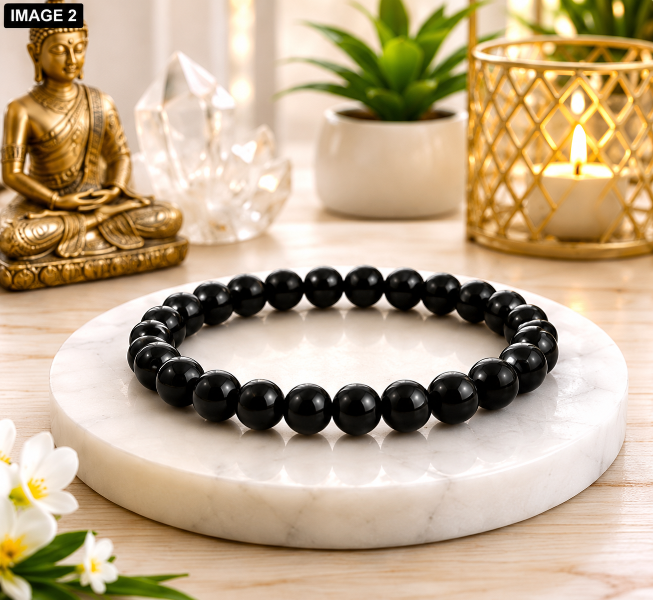 Premium Black Tourmaline Bracelet for Protection & Grounding