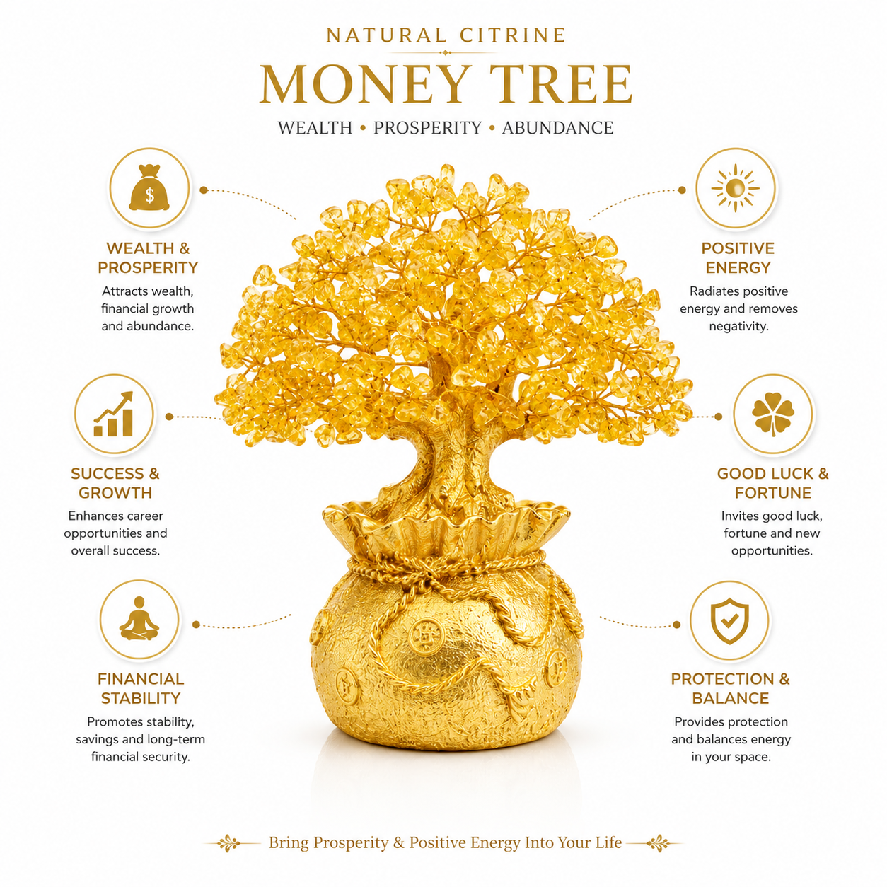 Luxury Feng Shui Money Tree Decor for Abundance & Success