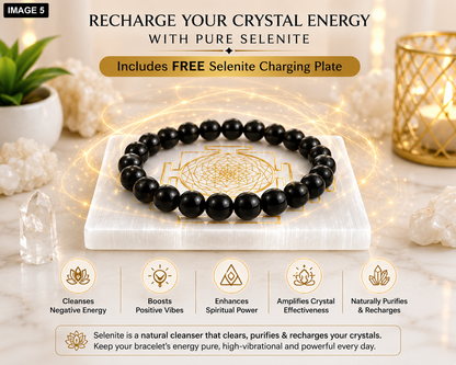 Premium Black Tourmaline Bracelet for Protection & Grounding