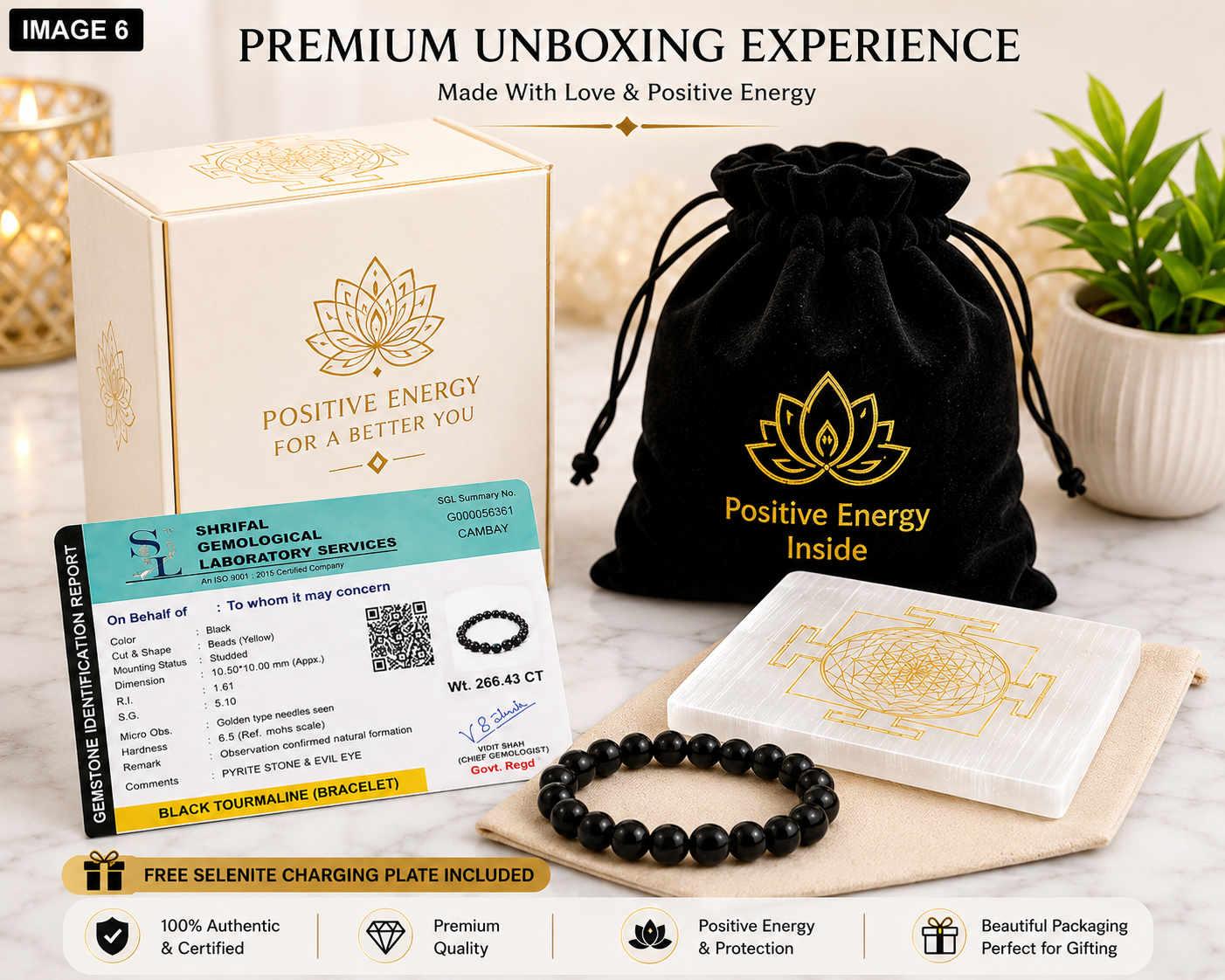 Premium Black Tourmaline Bracelet for Protection & Grounding