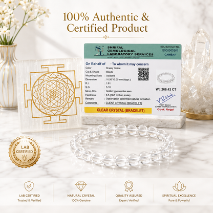 Premium Clear Crystal Quartz Bracelet | Natural Healing Crystal
