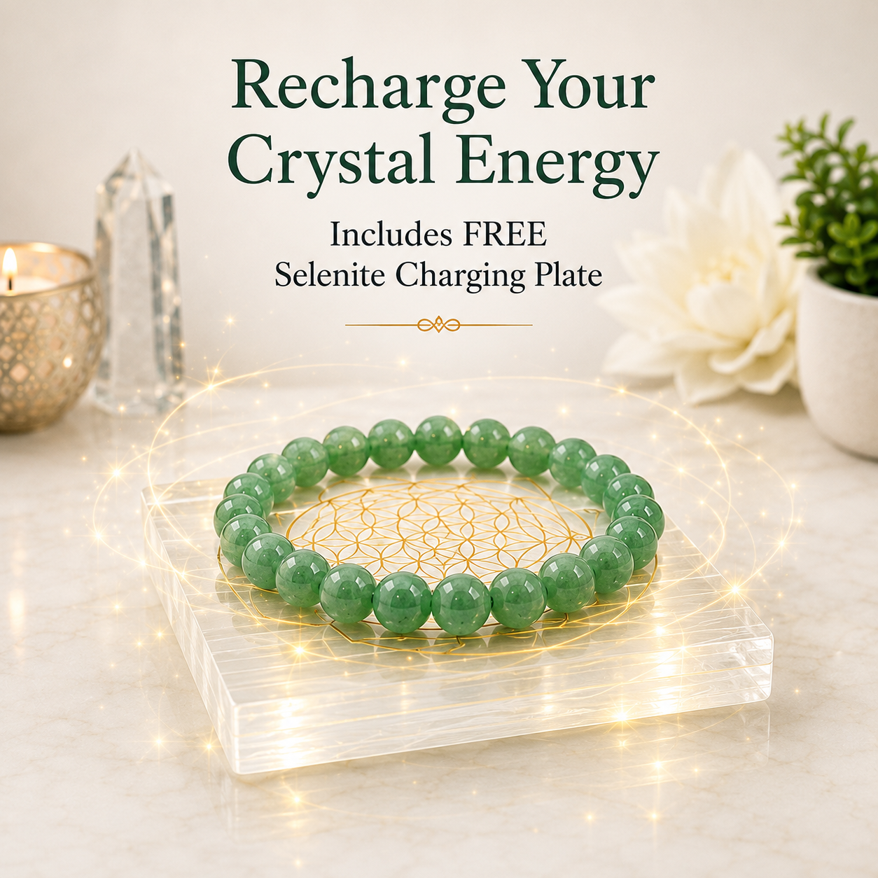 Green Aventurine Bracelet for Luck, Prosperity & Positive Energy