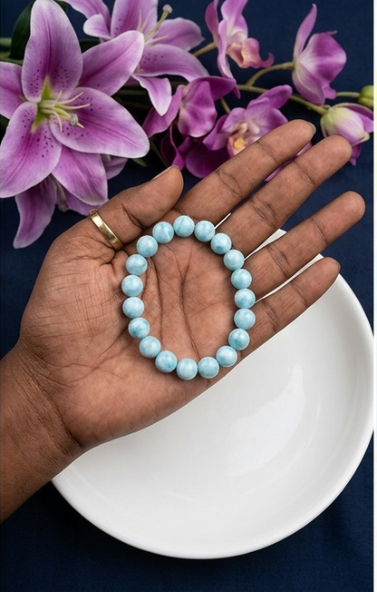 10mm round beads stretchable natural crystal bracelet.