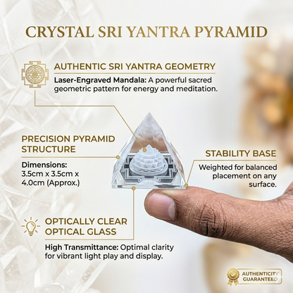 Clear Quartz Shreeyantra Pyramid