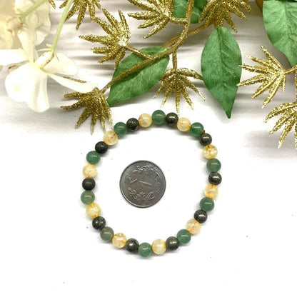 Citrine Pyrite & Green Aventurine Bracelet Alternate beads (Luck and Abundance) Money Magnet Bracelet