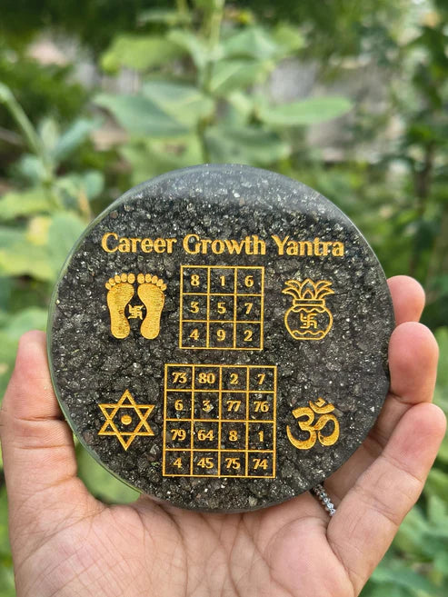 career growth yantra pyrite orgon plate.