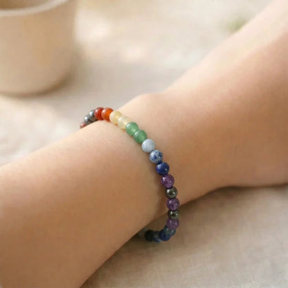 Seven Chakra Stones Bracelet (Grounding and Balance)
